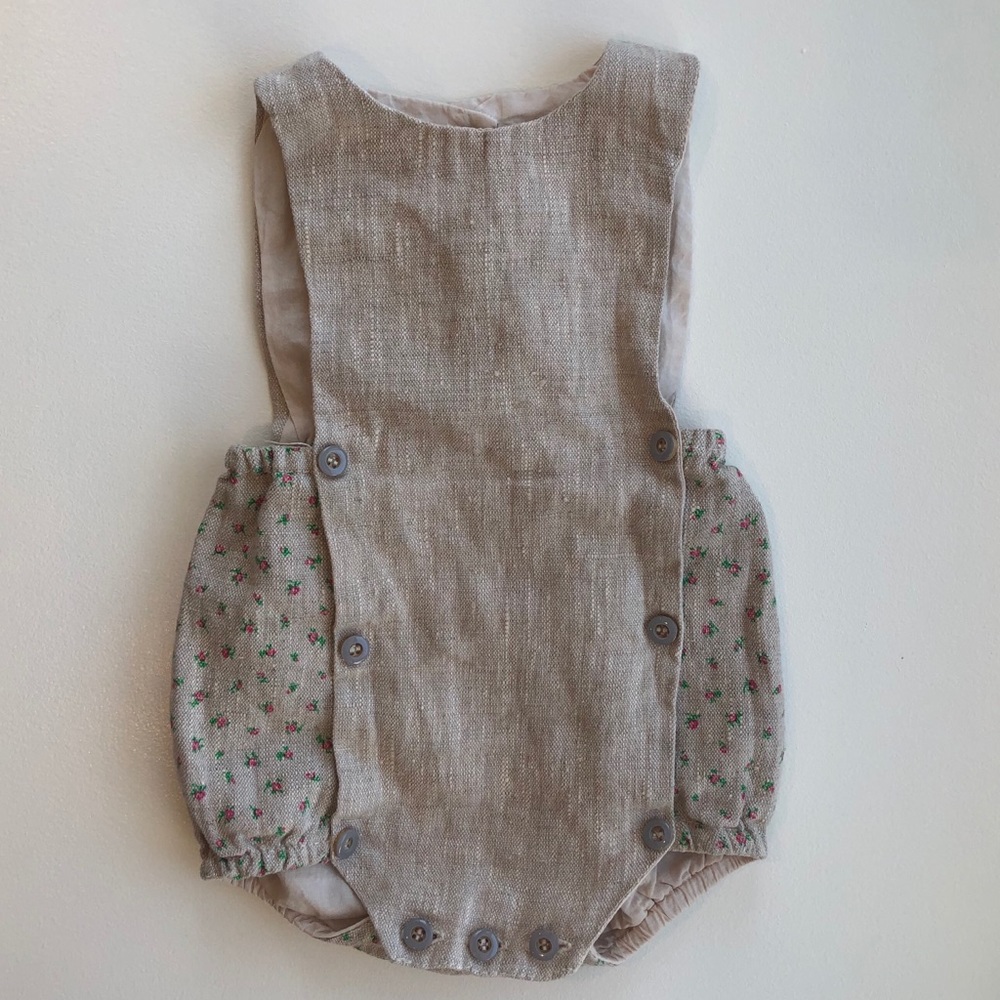 European Linen Yellowpelota romper